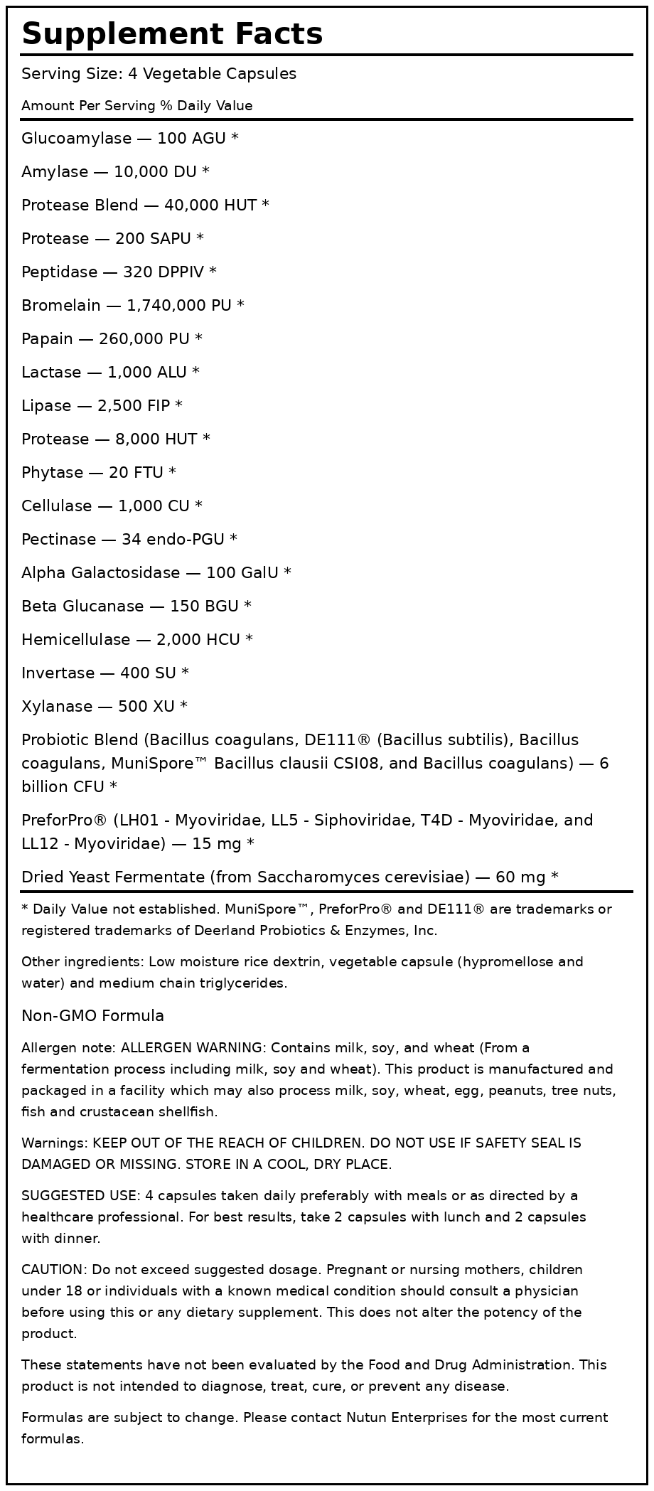 Private Label Digest Plus Pre Pro Postbiotics Supplement Facts Wholesale Distributor