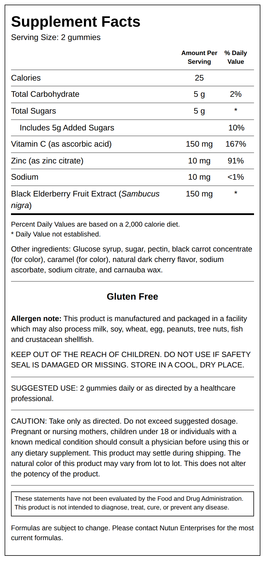 Private Label Elderberry Gummy Supplement Facts Wholesale Distributor