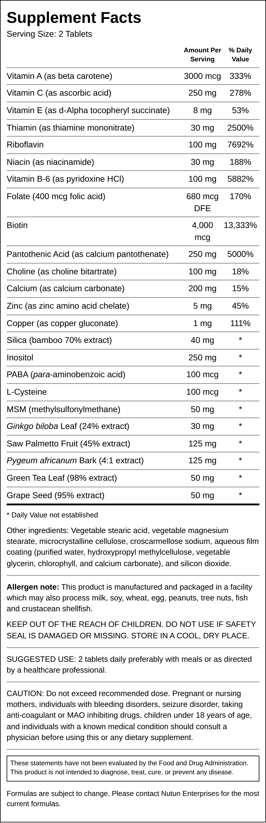 Supplement Facts