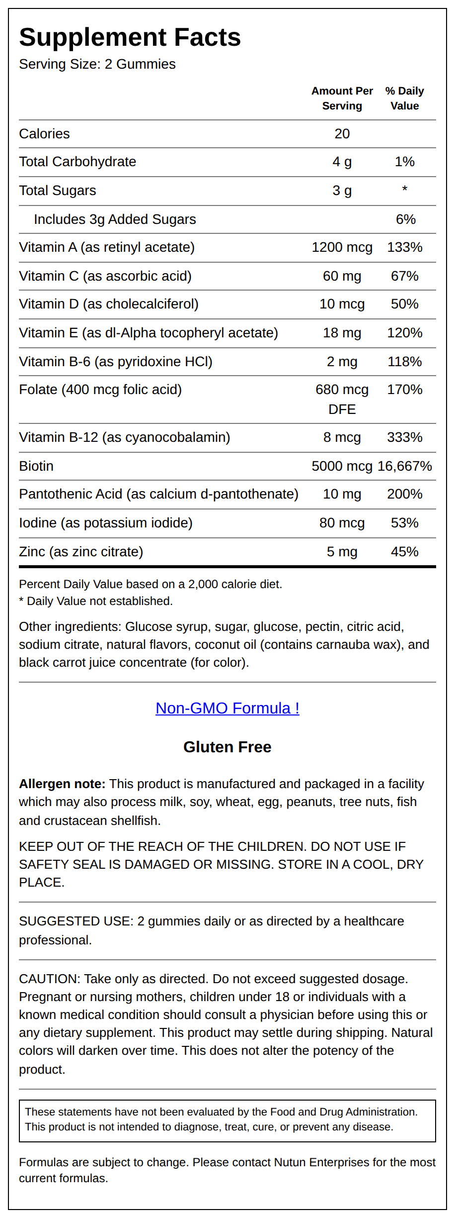 Private Label Hair Vitamin Gummy Supplement Facts Wholesale Distributor