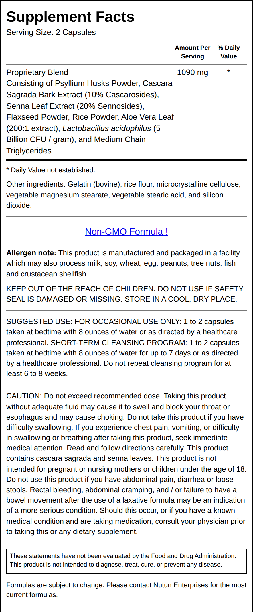 Private Label Herbal Laxative Supplement Facts Wholesale Distributor