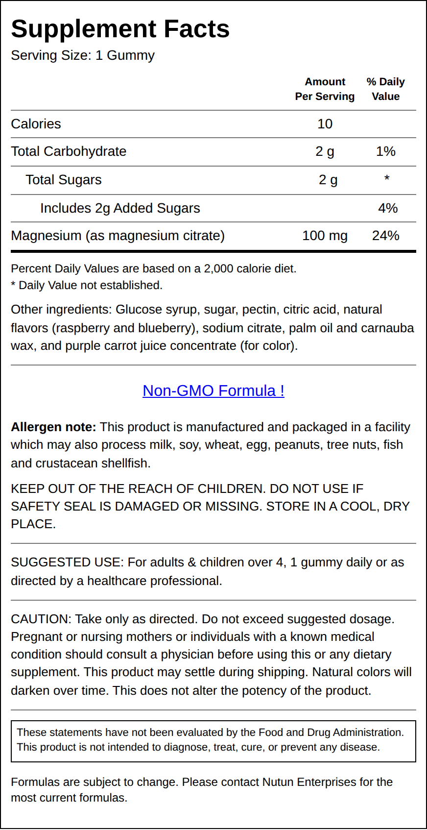 Private Label Kids Magnesium Citrate Gummy Supplement Facts Wholesale Distributor