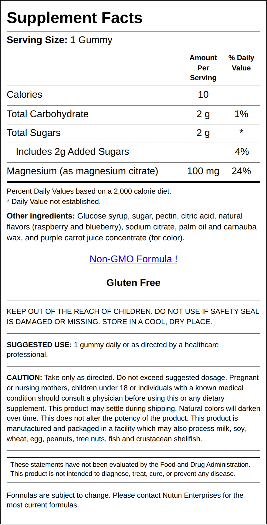 Private Label Magnesium Citrate Gummies Supplement Facts Wholesale Distributor