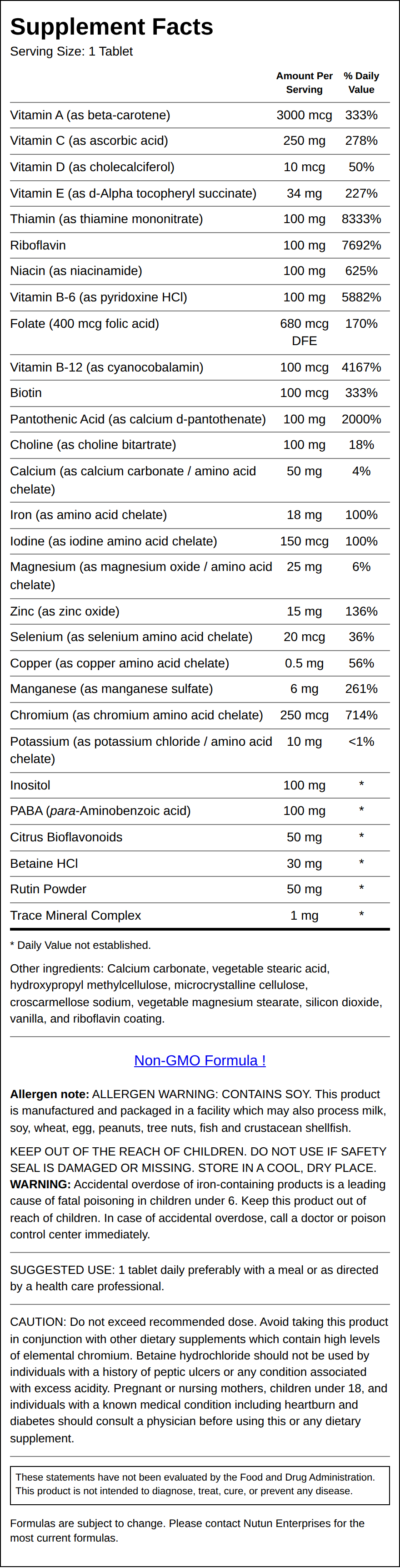 Supplement Facts