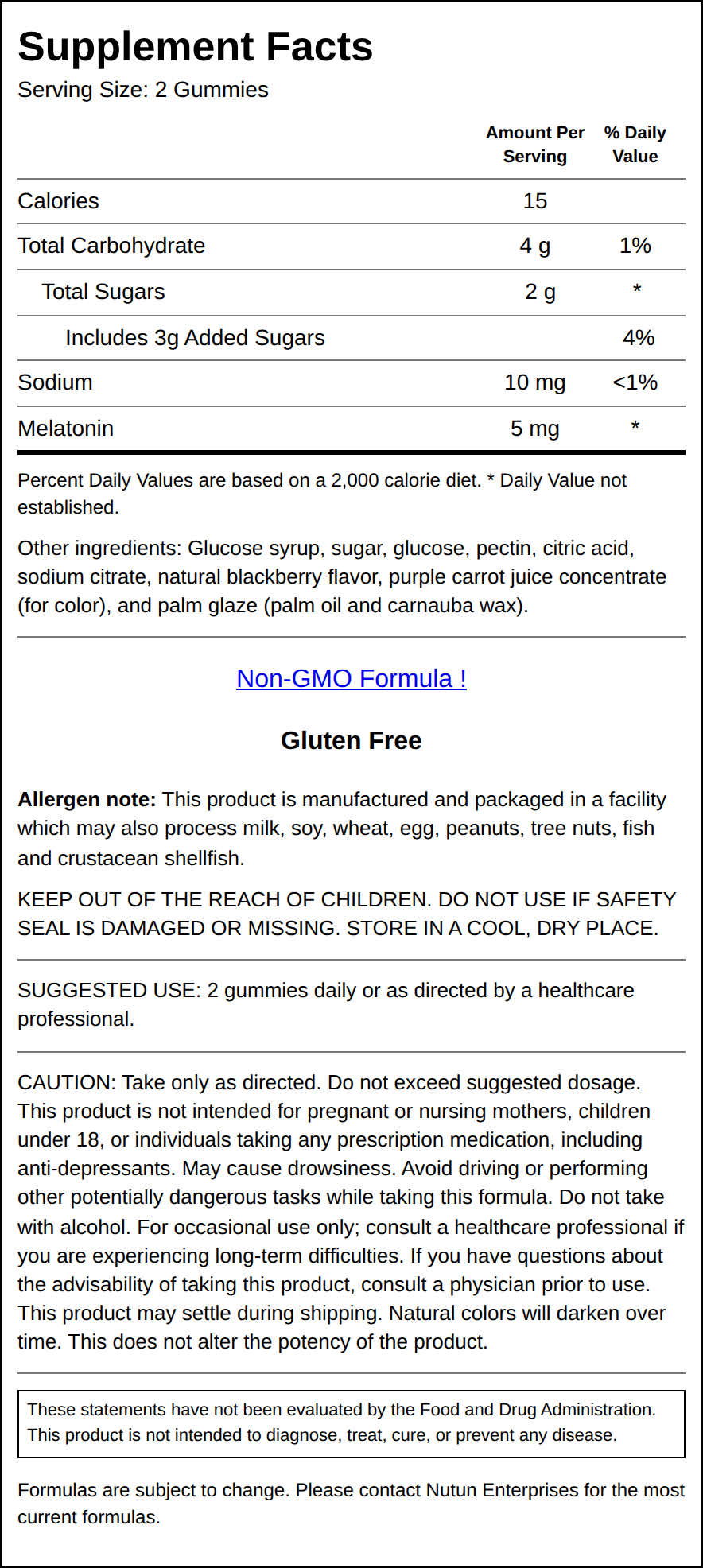 Private Label Melatonin Gummy Supplement Facts Wholesale Distributor