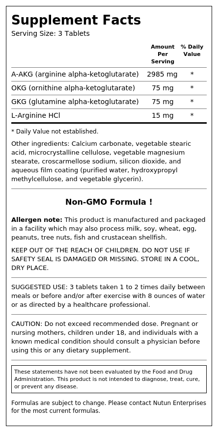 Private Label Nitro Pump Supplement Facts Wholesale Distributor