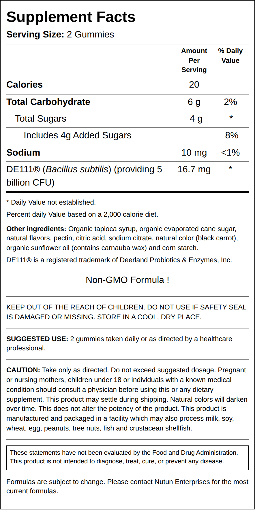 Private Label Organic Probiotic Gummy Supplement Facts Wholesale Distributor