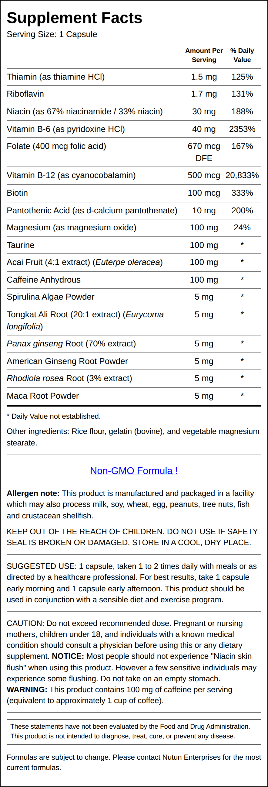 Supplement Facts