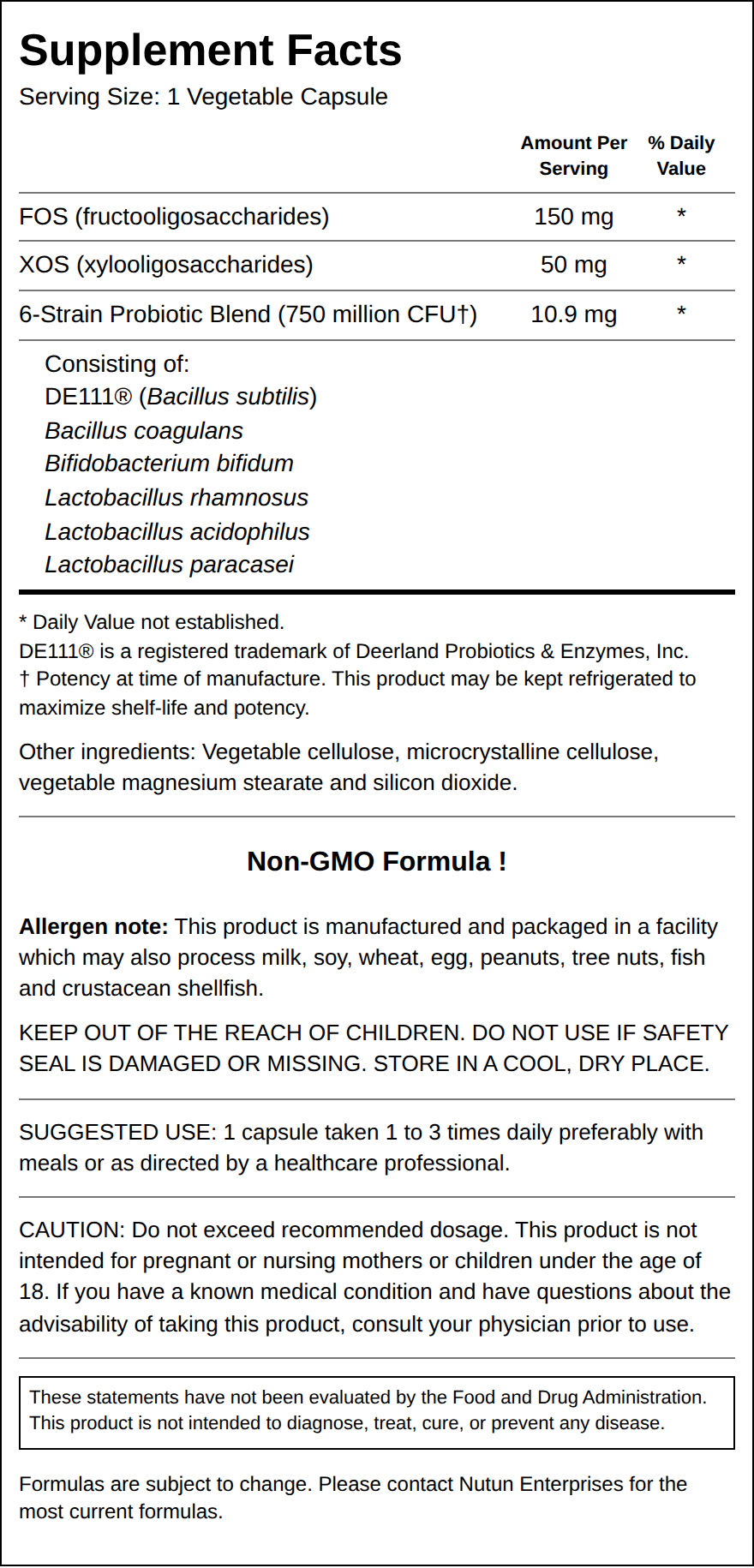 Private Label Probiotic Blend Supplement Facts Wholesale Distributor