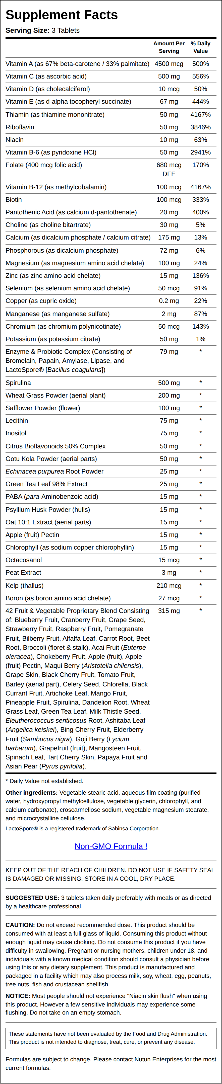 Supplement Facts