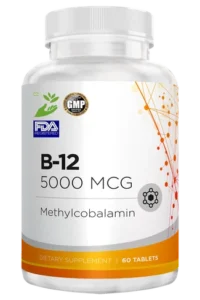 Bottle of Vitamin B-12 5000mcg methylcobalamin tablets for wholesale and private label orders